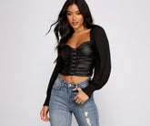 Haut court en similicuir Hooked on Glam